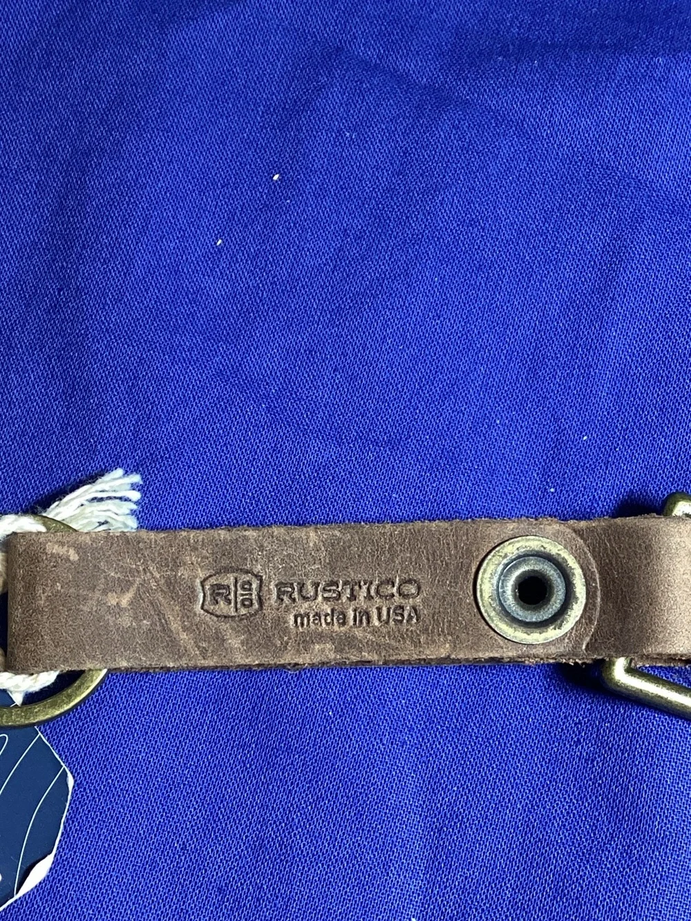Rustico Brown Leather Key Fob with Brass Hardware